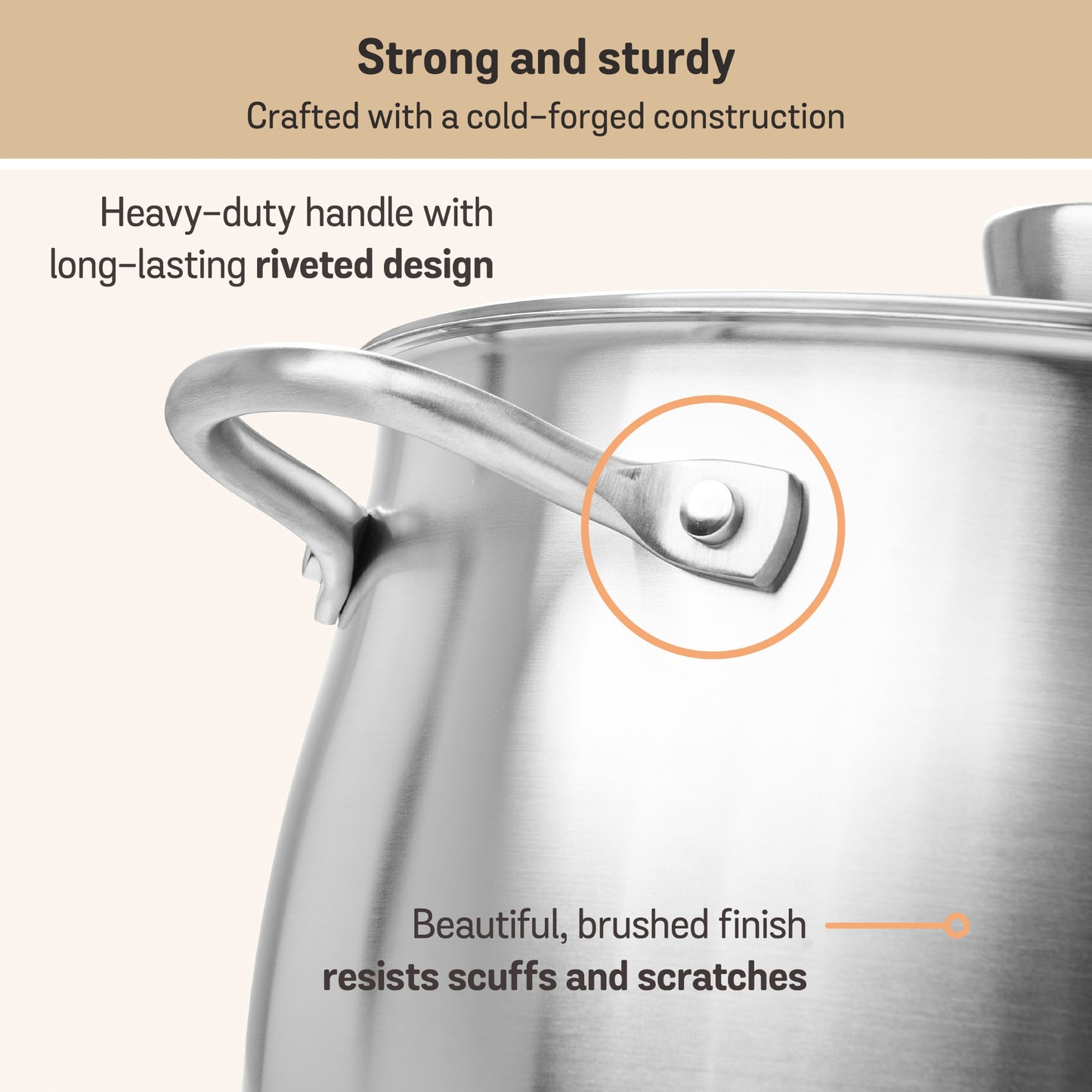 Meyer White Steel Stainless Steel Induction Stockpot With Glass Lid 24cm