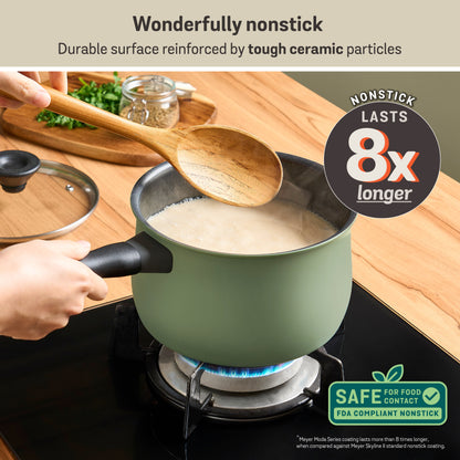 Meyer Moda Nonstick Induction Covered Saucepan 18cm/2.8L Sage
