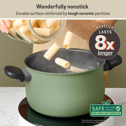 Meyer Moda Nonstick Induction Covered Stockpot 20cm/3.8L Sage