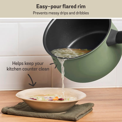 Meyer Moda Nonstick Induction Covered Stockpot 20cm/3.8L Sage