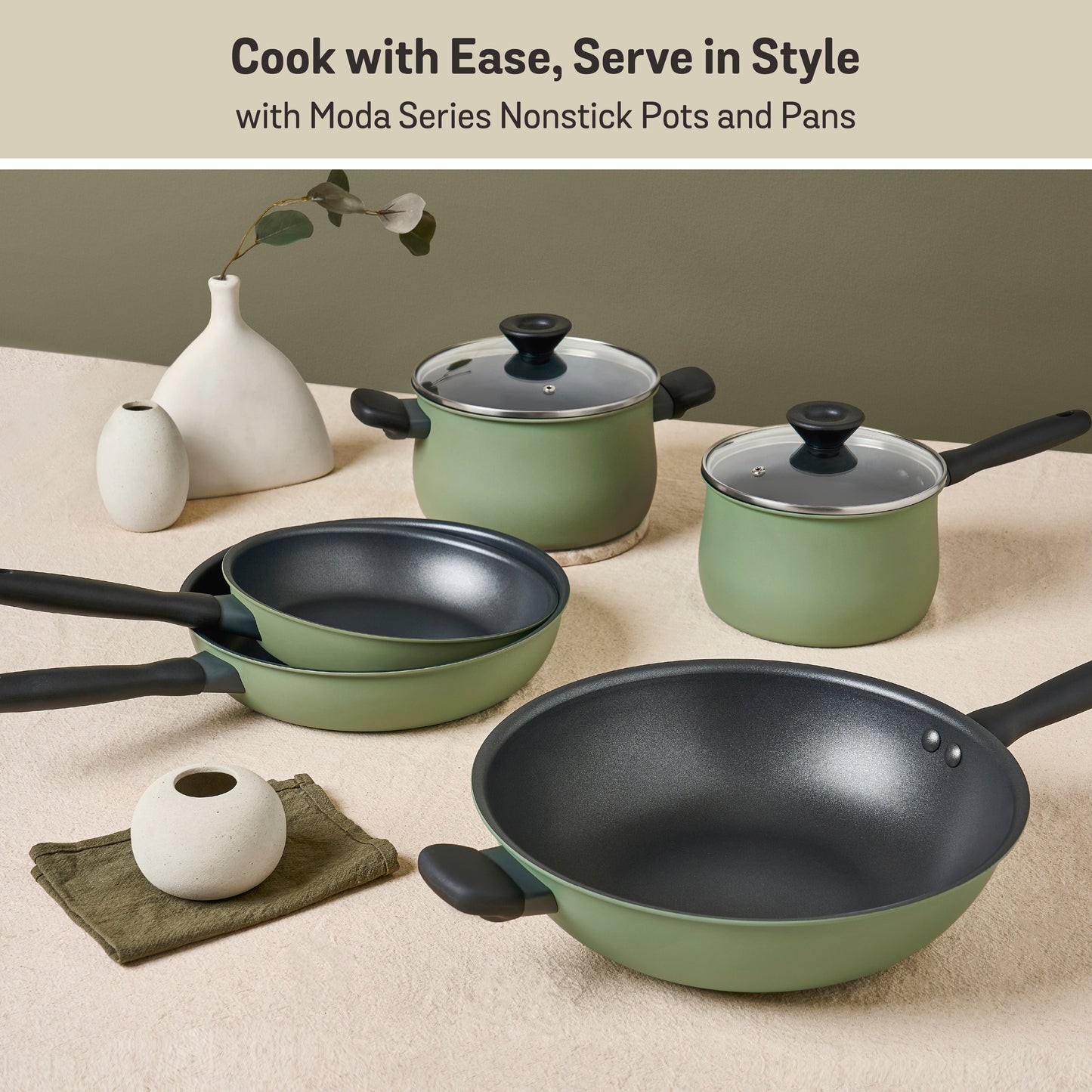 Meyer Moda Nonstick Induction Covered Stockpot 20cm/3.8L Sage