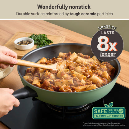 Meyer Moda Nonstick Induction Frypan With Helper Handle 30cm Sage