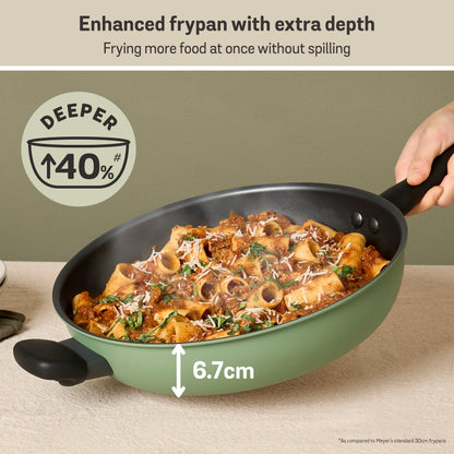 Meyer Moda Nonstick Induction Frypan With Helper Handle 30cm Sage