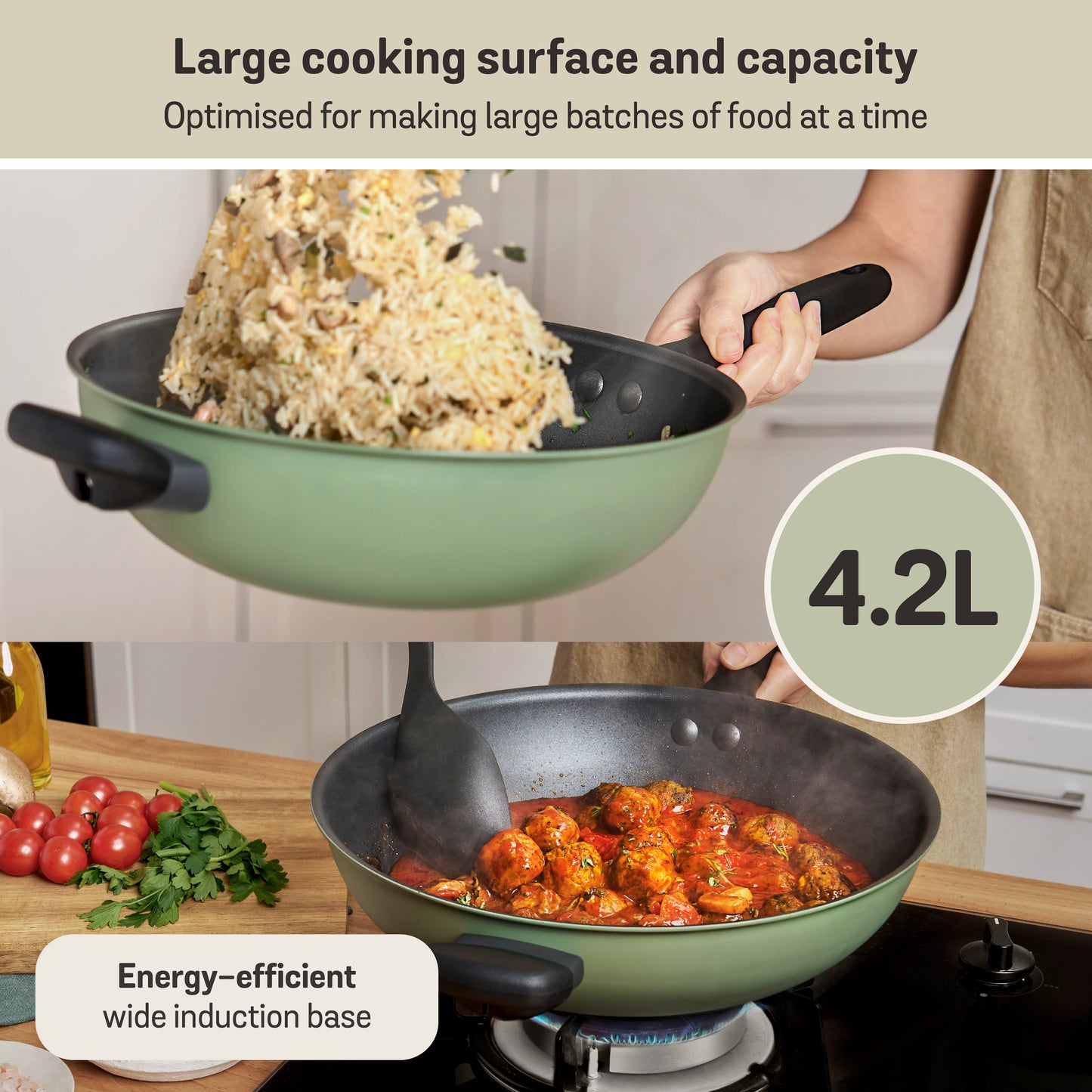 Meyer Moda Nonstick Induction Stirfry 32cm Sage