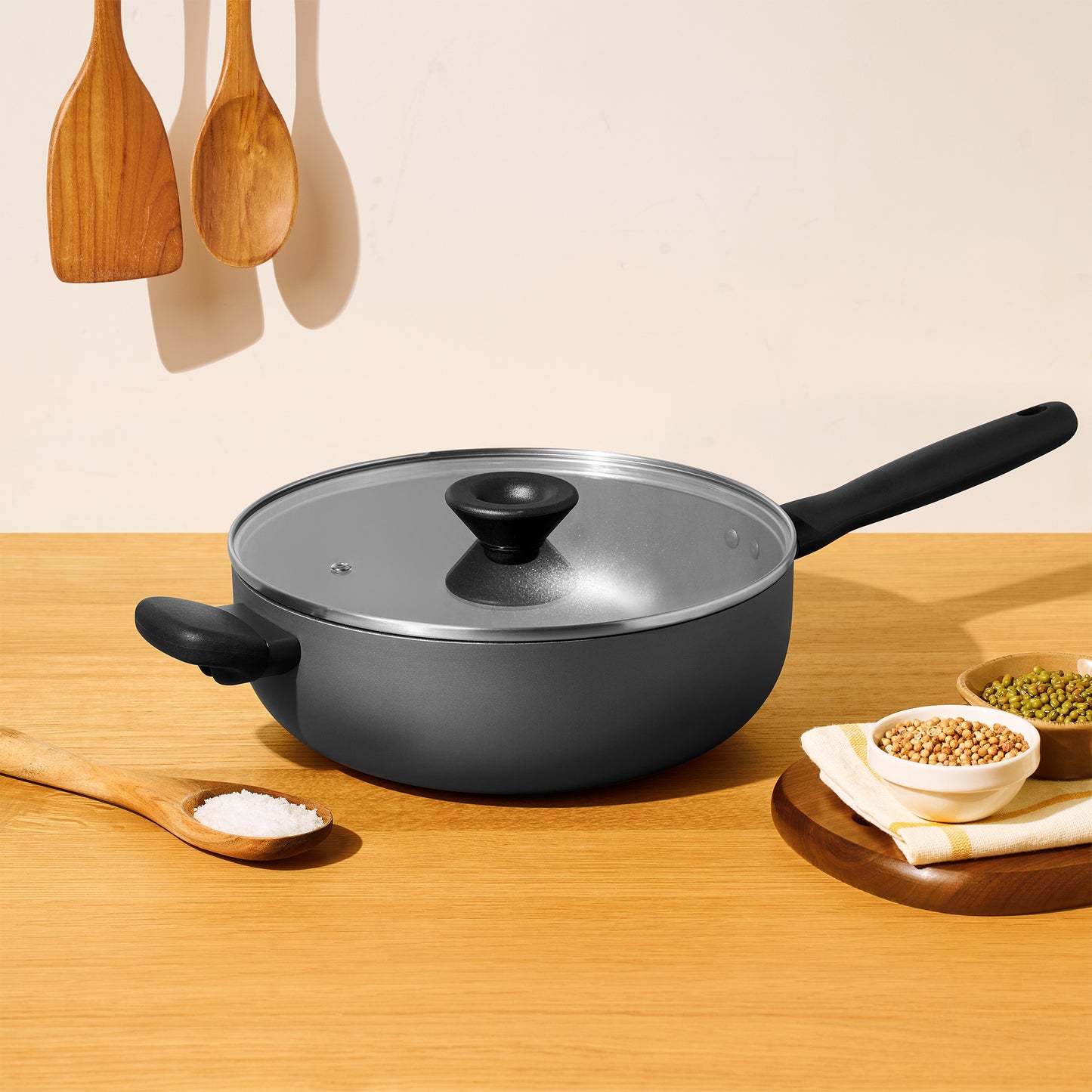 Meyer Bauhaus Series Nonstick Induction Chef's Pan with Glass Lid 26cm