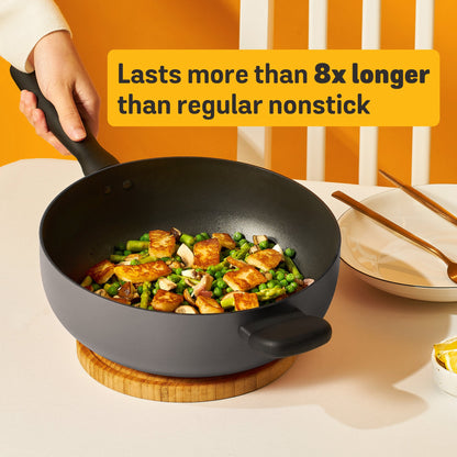Meyer Bauhaus Series Nonstick Induction Chef's Pan with Glass Lid 26cm