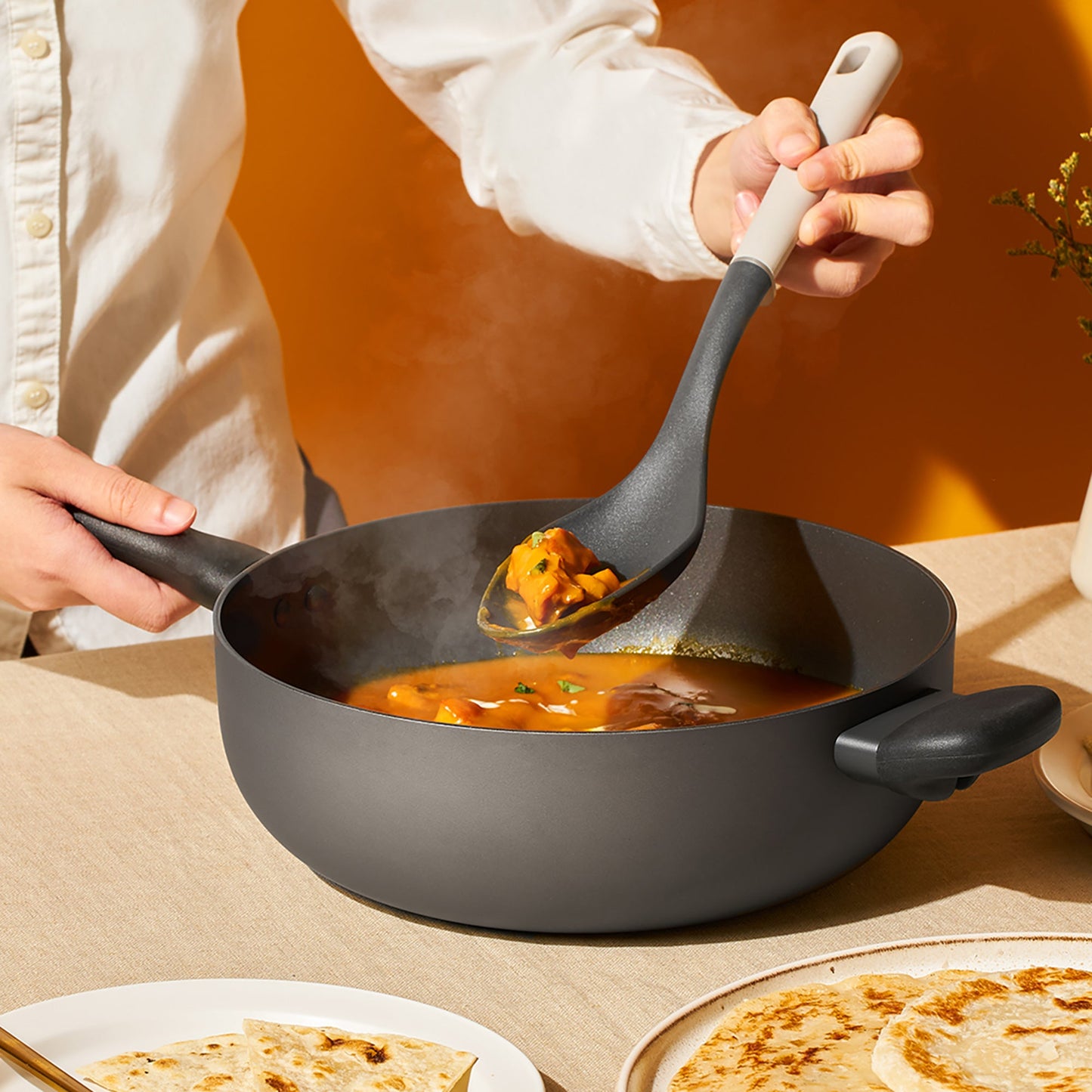 Meyer Bauhaus Series Nonstick Induction Chef's Pan with Glass Lid 26cm