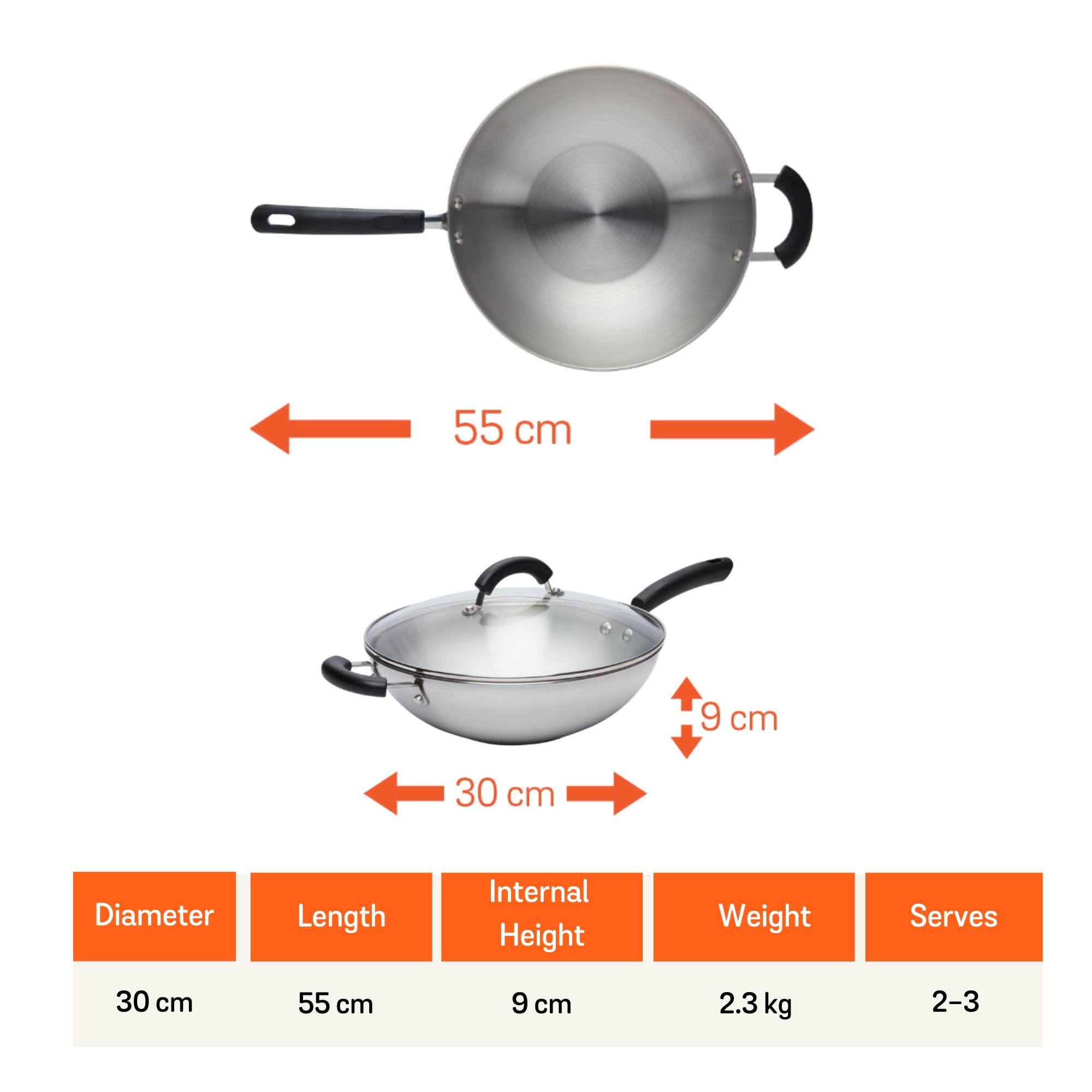 Meyer Centennial Stainless Steel 30cm Covered Stirfry