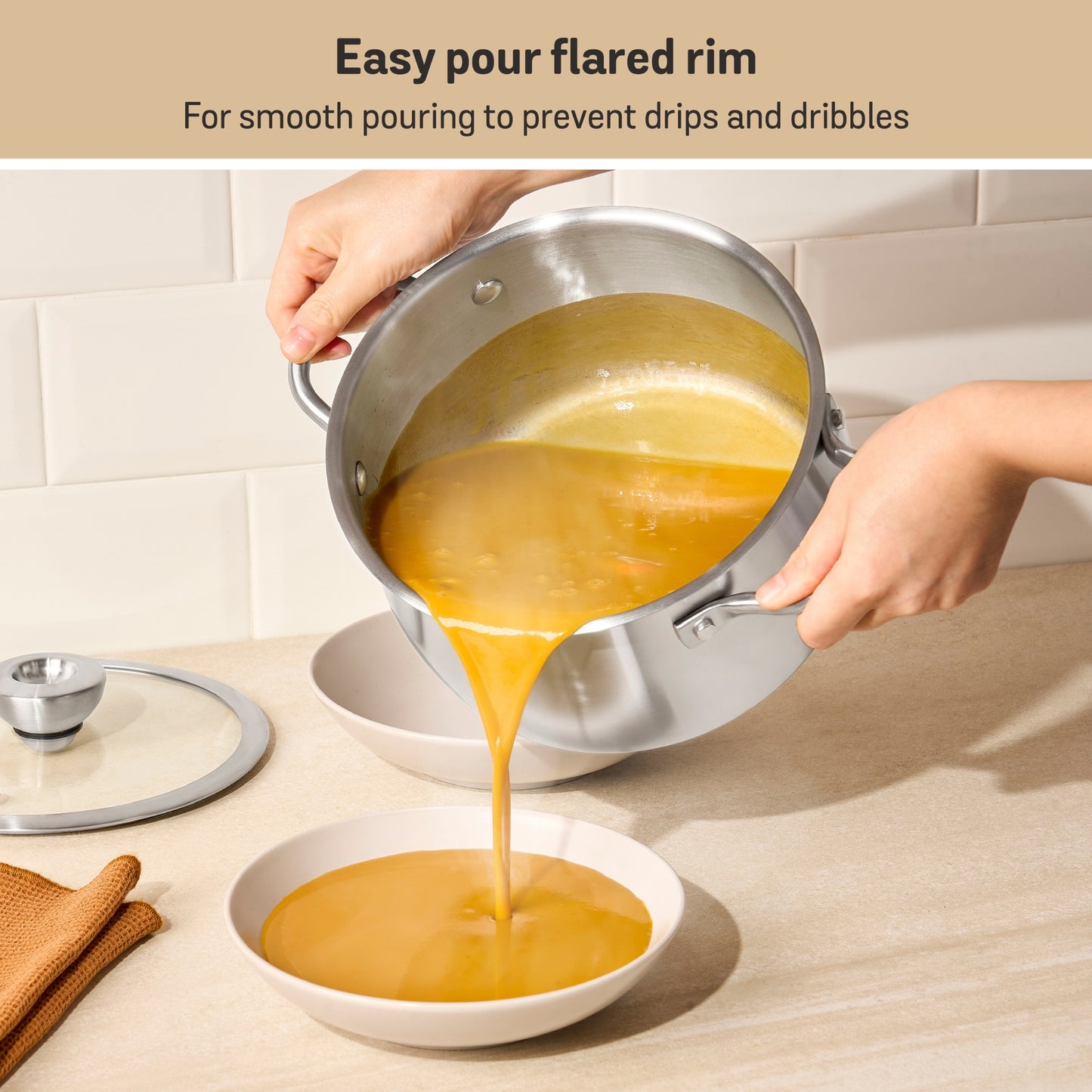 Meyer White Steel Stainless Steel Induction 3 Piece Complete Set