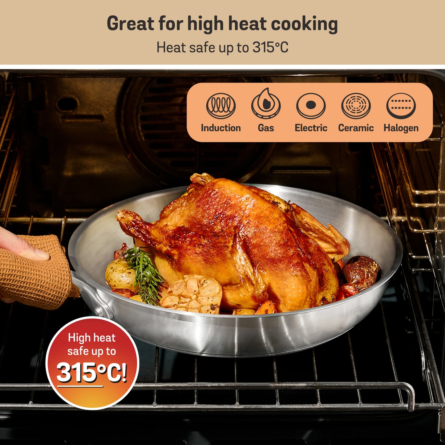 Meyer White Steel Stainless Steel Induction Frypan 24cm