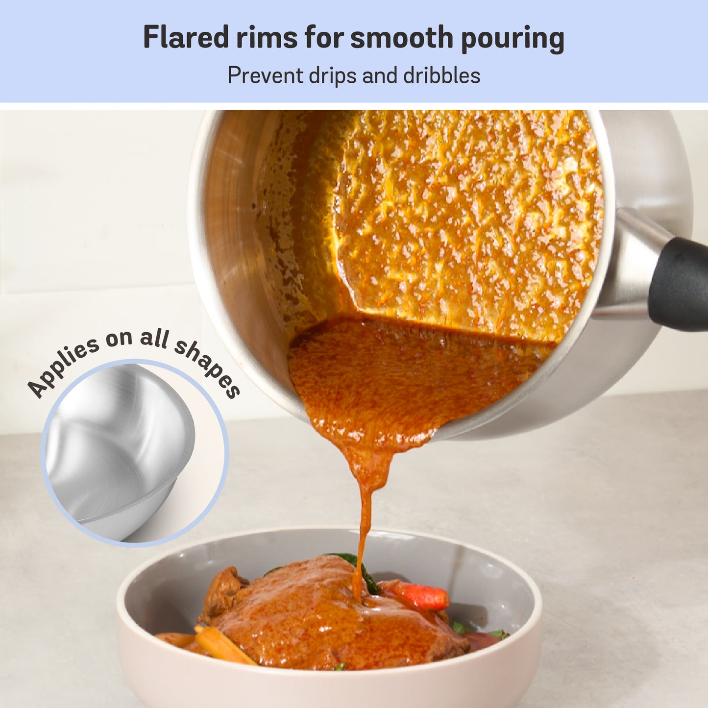 Meyer Luna Stainless Steel 3 Piece Cookware Set