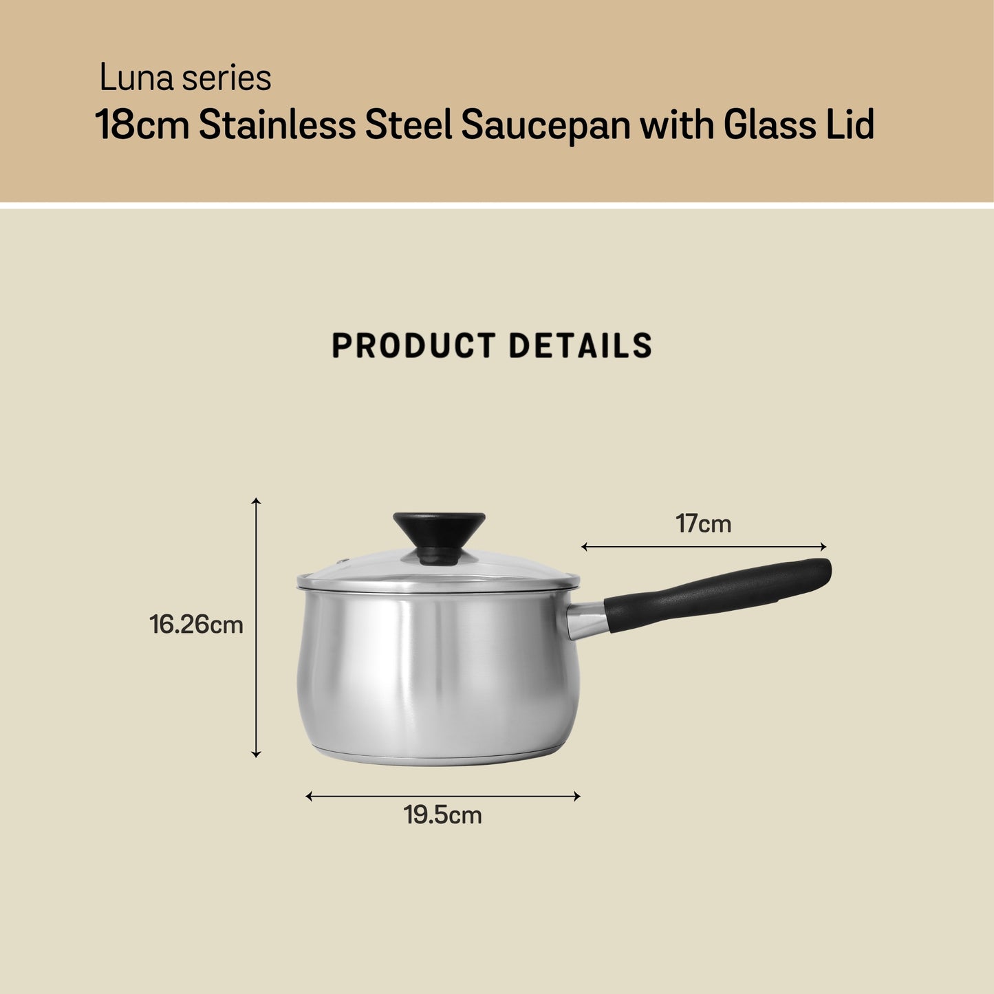 Meyer Luna Stainless Steel 3 Piece Cookware Set