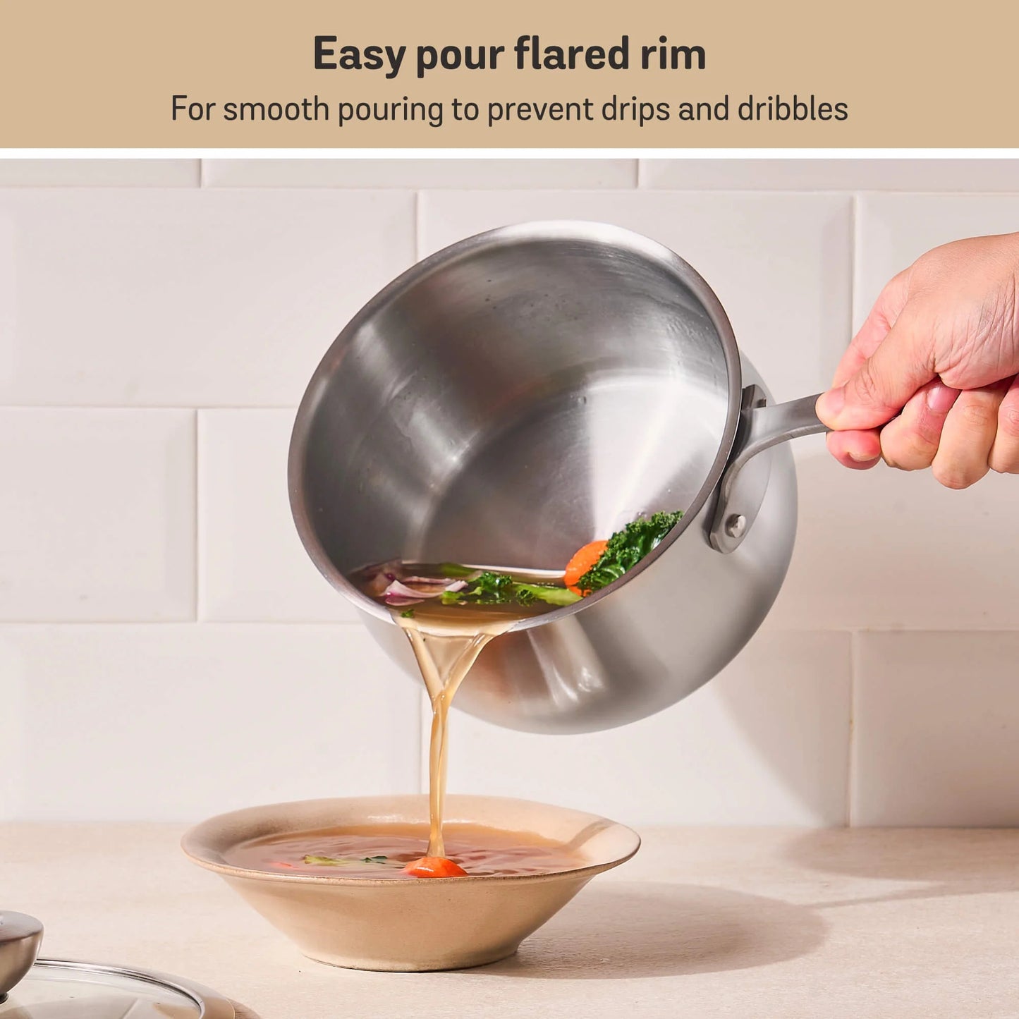 Meyer White Steel Stainless Steel Induction Saucepan With Glass Lid 18cm