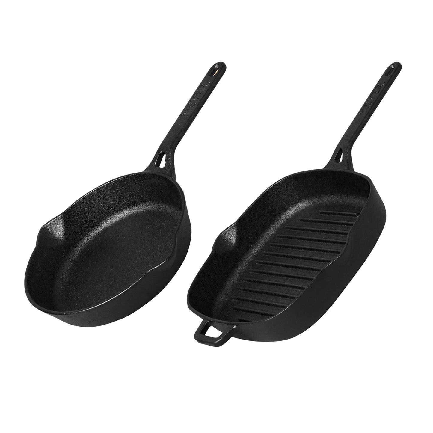 Meyer Pre-Seasoned Cast Iron 22cm Skillet / 25cm Grill Pan