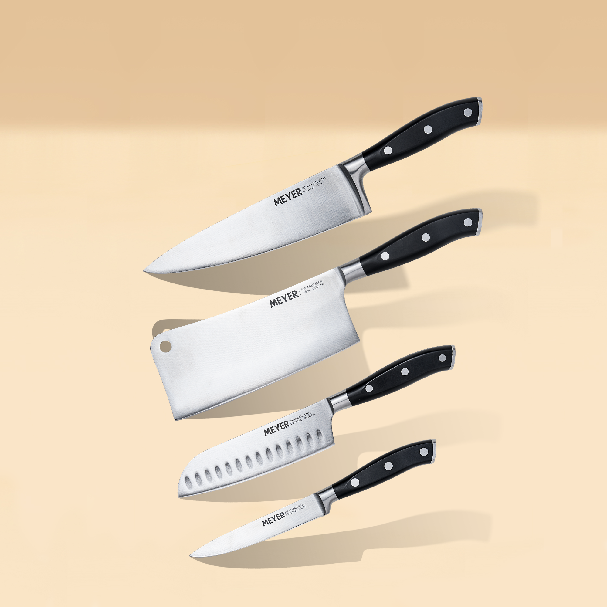 Meyer 4-Piece Stainless Steel Japanese Knife Set