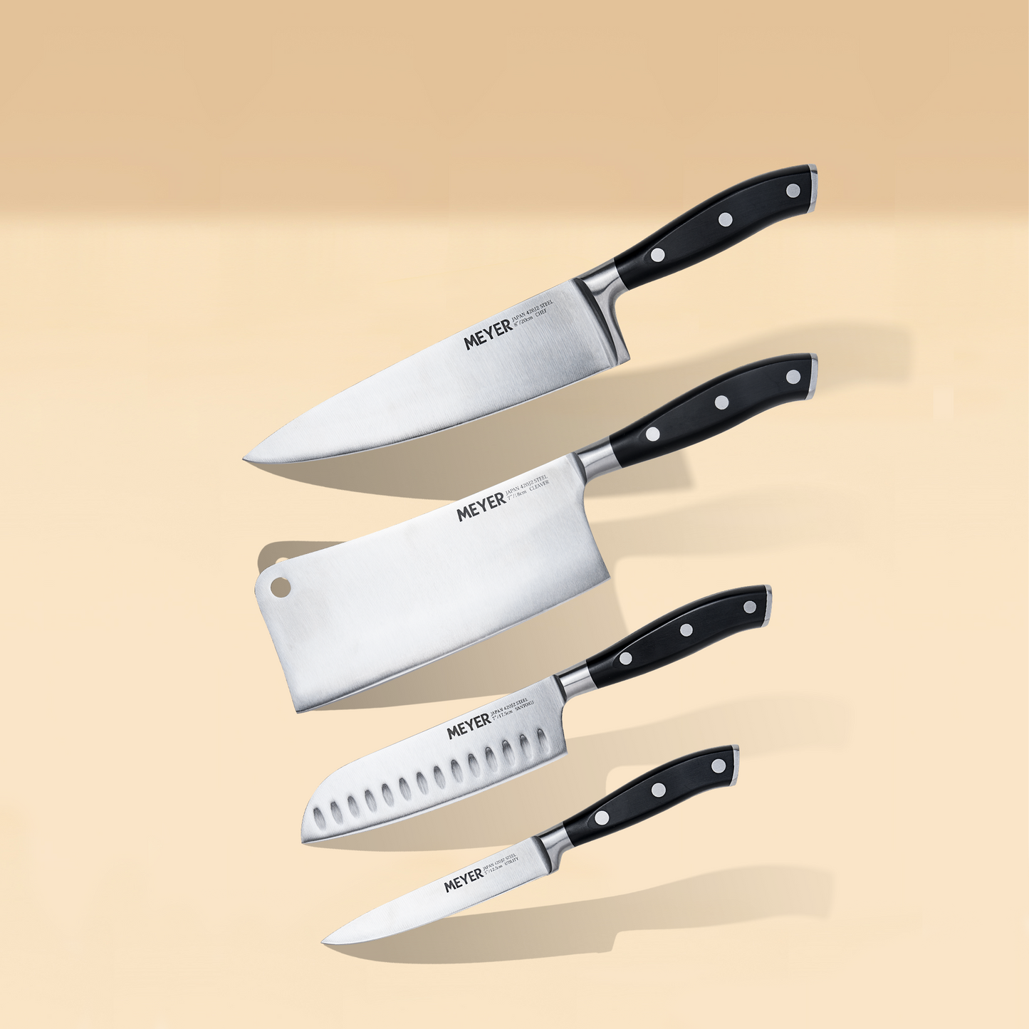 Meyer 4 Piece Japanise Stainless Steel Knife Set