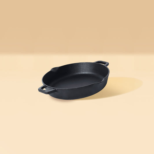 Meyer Pre-Seasoned Cast Iron Induction Double Handle Skillet 26cm