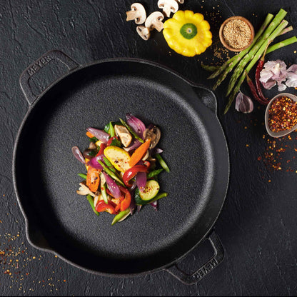 Meyer Pre-Seasoned Cast Iron Induction Double Handle 24cm Skillet