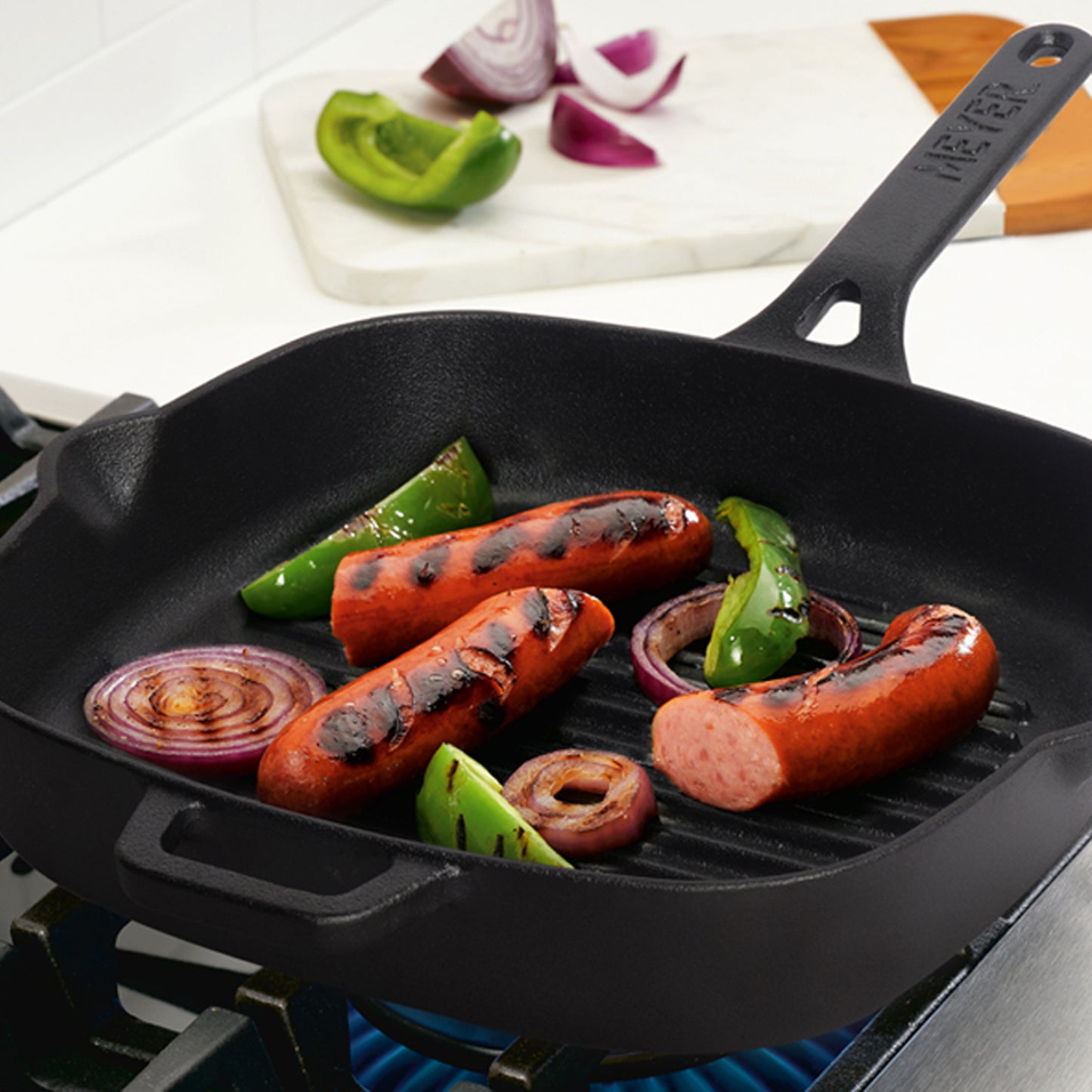 Meyer Pre-Seasoned Cast Iron Grill Pan 25cm