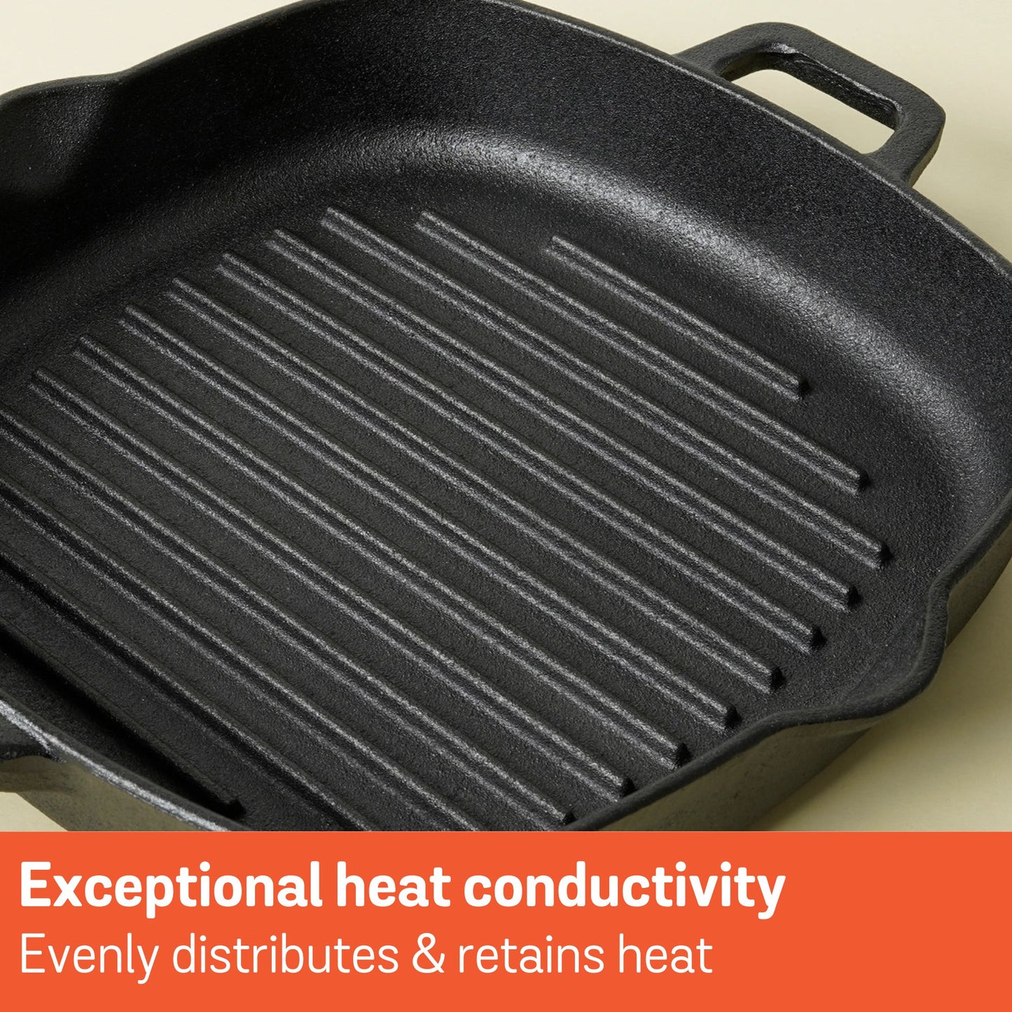 Meyer Pre-Seasoned Cast Iron Grill Pan 25cm