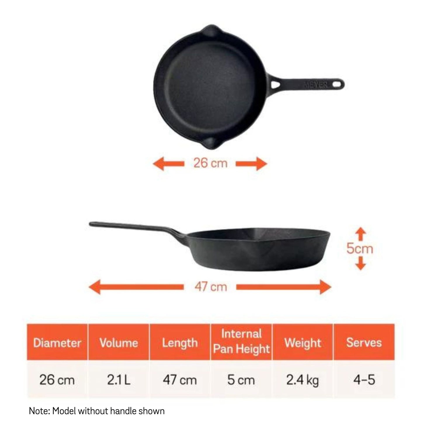 Meyer Pre-Seasoned Cast Iron Induction Skillet 26cm