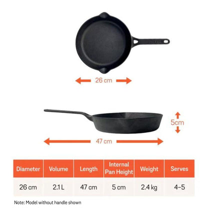 Meyer Pre-Seasoned Cast Iron Induction Skillet 26cm