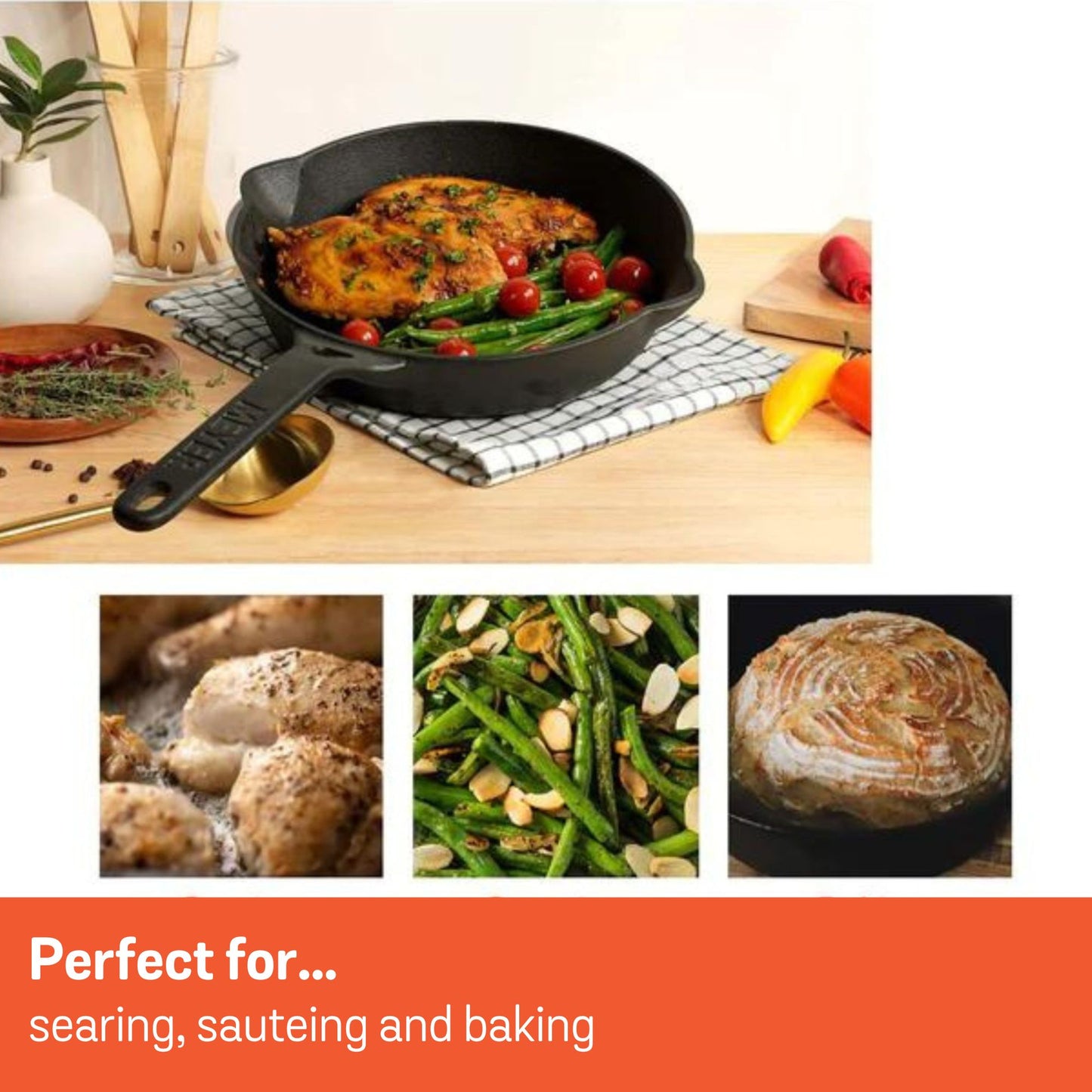 Meyer Pre-Seasoned Cast Iron Induction Skillet 26cm