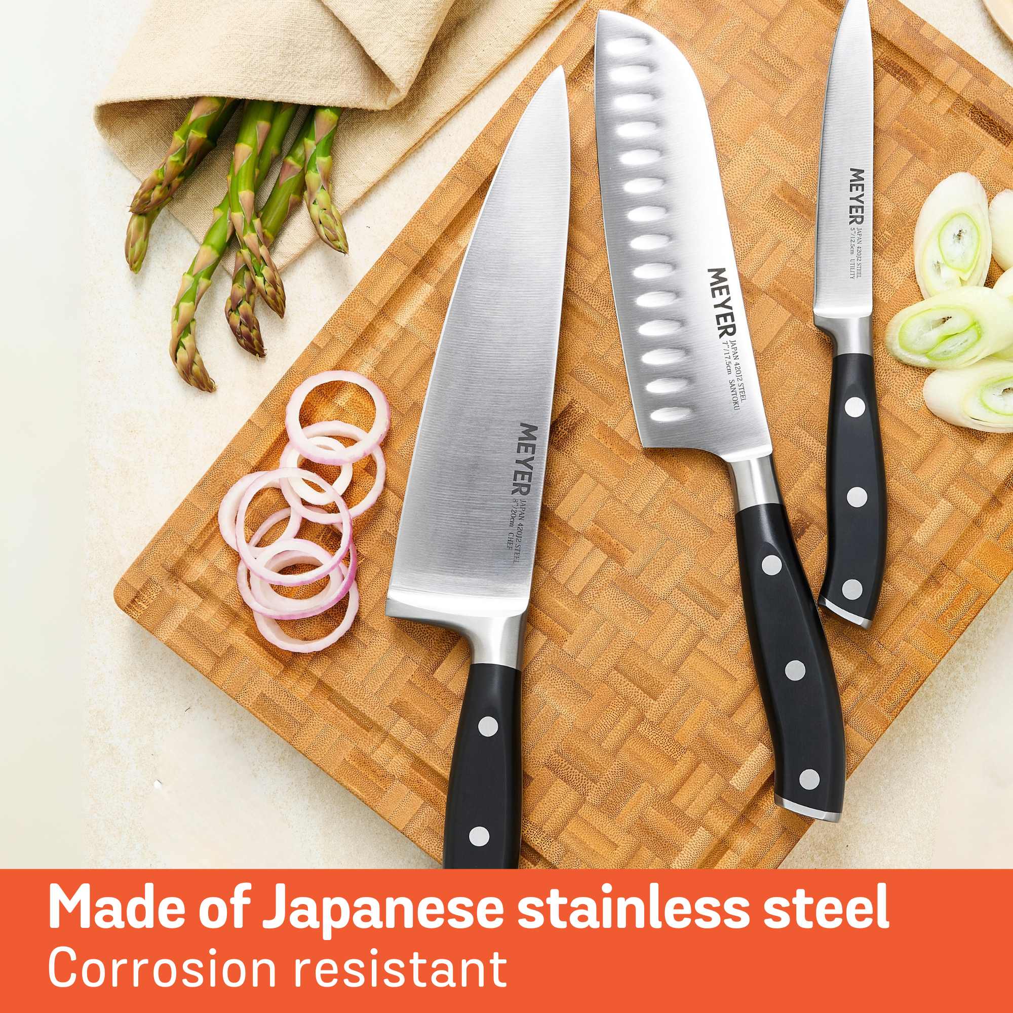 Meyer 4-Piece Stainless Steel Japanese Knife Set